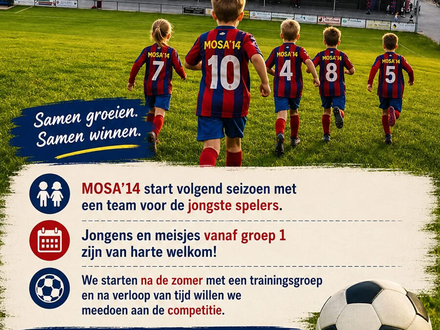 MOSA’14 start volgend seizoen met een team voor de jongste spelers