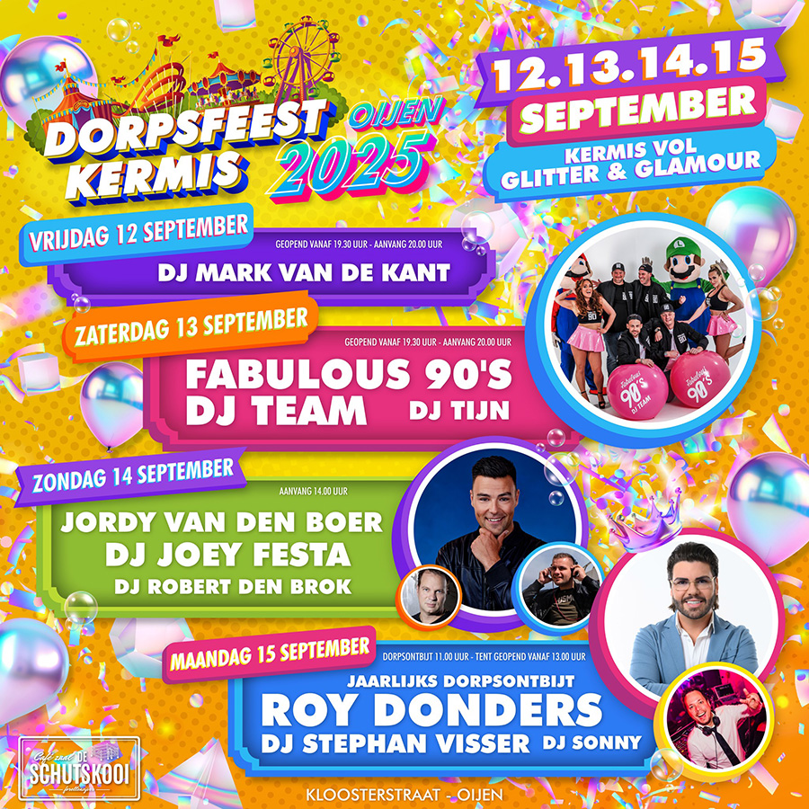 Kermis Oijen 2025 - Programma
