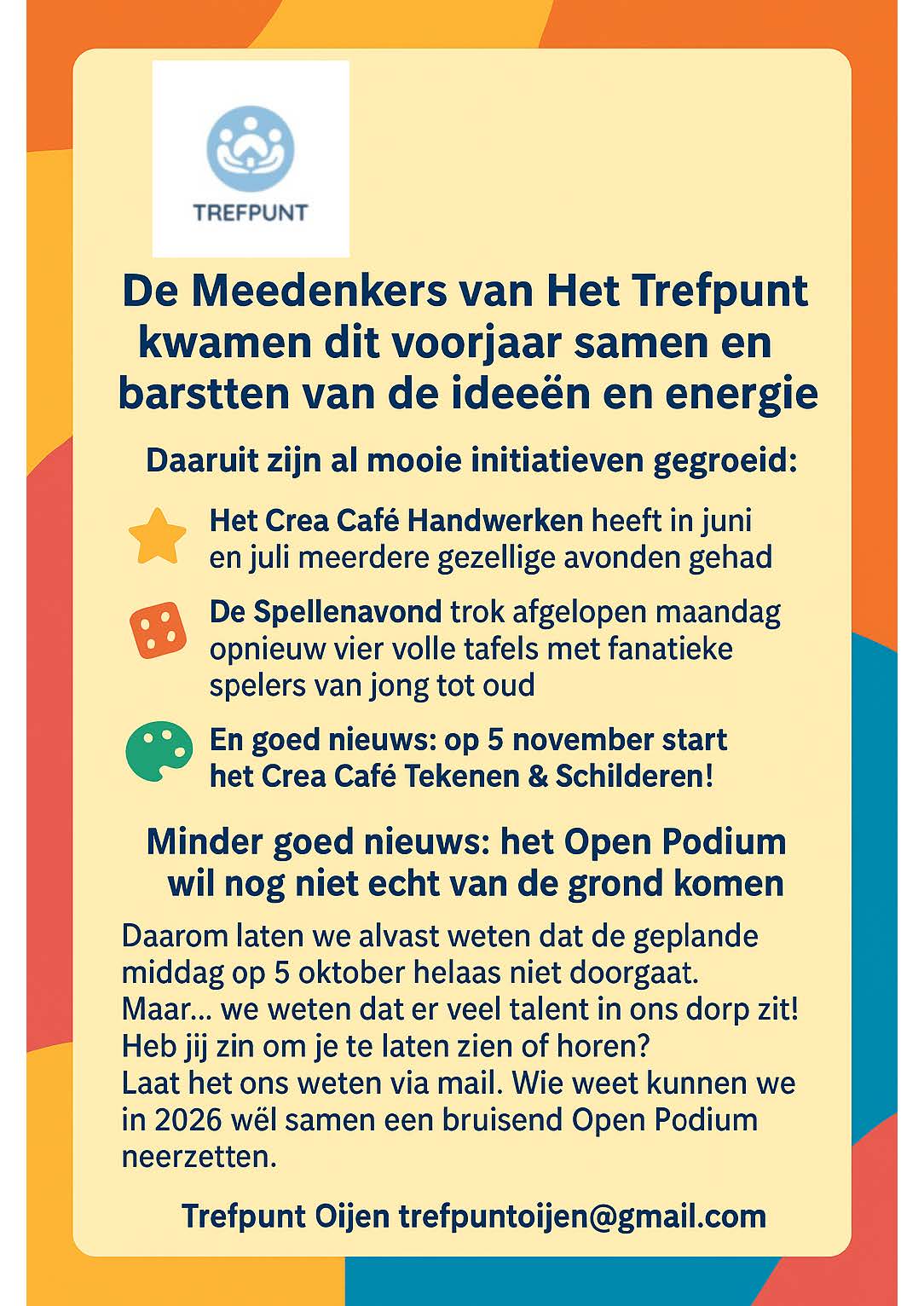 Trefpunt open Podium flyer